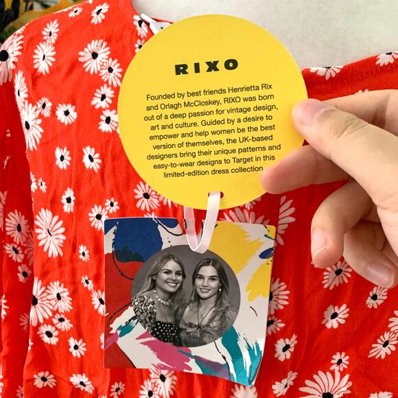 Rixo x Target Floral Puff Sleeve Swing Dress Red - Picture 12 of 12